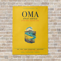 Thumbnail for Omaha Eppley Airfield OMA vertical canvas print - no frame - yellow background