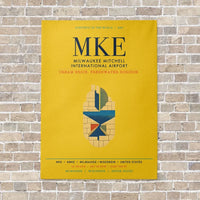 Thumbnail for Milwaukee Mitchell International Airport MKE vertical canvas print - no frame - yellow background
