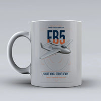 Thumbnail for de Havilland Vampire FB5 design on light gray ceramic mug, double-side print