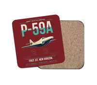 Thumbnail for P-59A Airacomet design on dark red 1 piece coaster