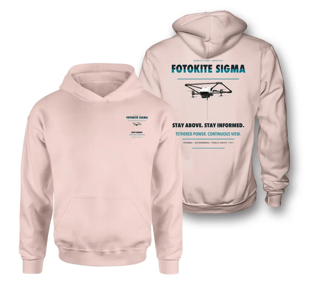 Fotokite Sigma design on pink hoodie