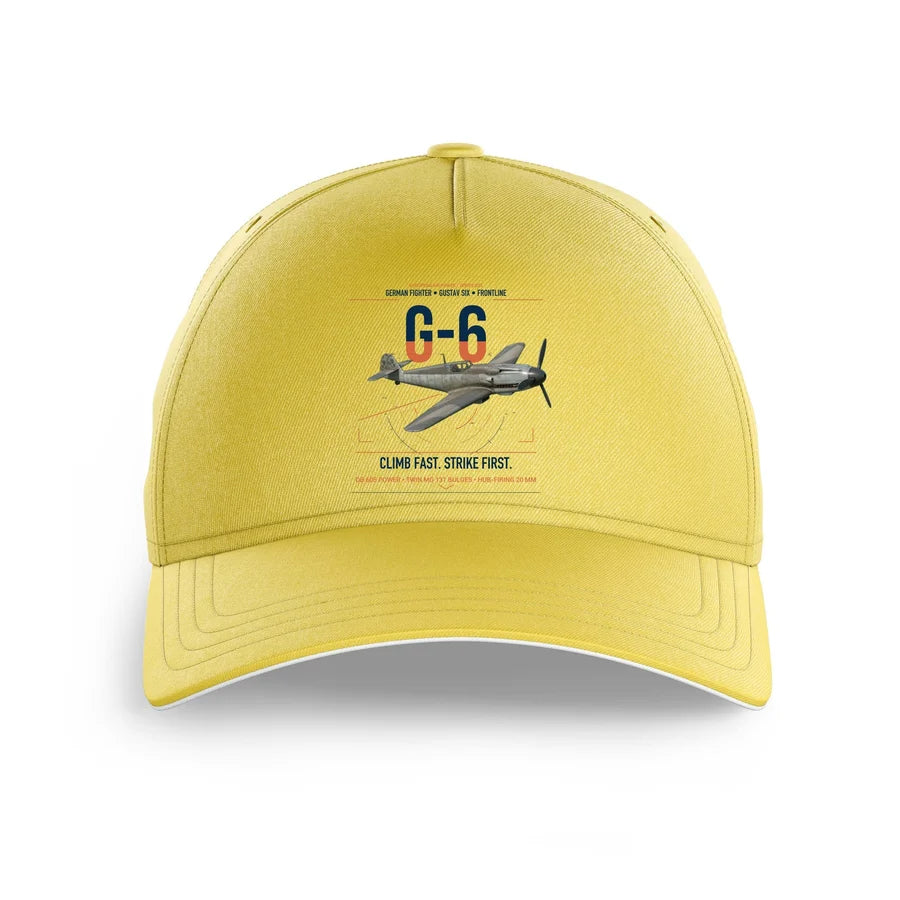 Messerschmitt Bf 109G-6 design on yellow printed hat