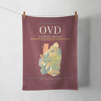 Thumbnail for Asturias Airport (OVD) design on dark red towel