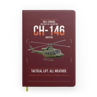 Thumbnail for Bell Canada CH-146 Griffon design on dark red notebook
