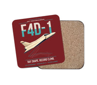 Thumbnail for F4D-1 Skyray design on dark red 1 piece coaster