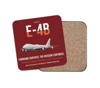 Thumbnail for E-4B Nightwatch design on dark red 1 piece coaster