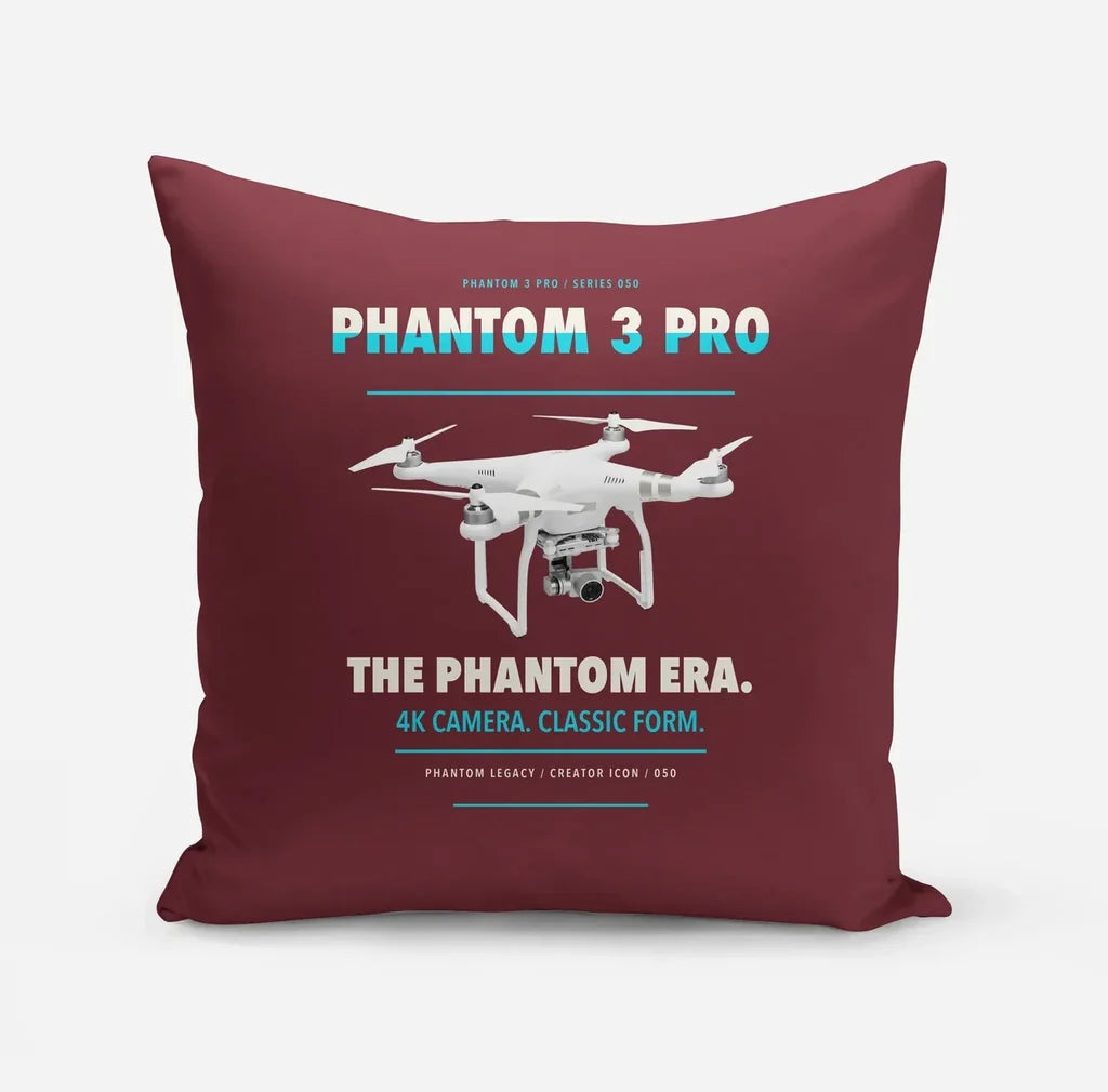 DJI Phantom 3 Professional design on dark red pillow