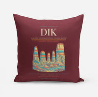 Thumbnail for Dickinson Theodore Roosevelt Regional Airport (DIK) design on dark red pillow