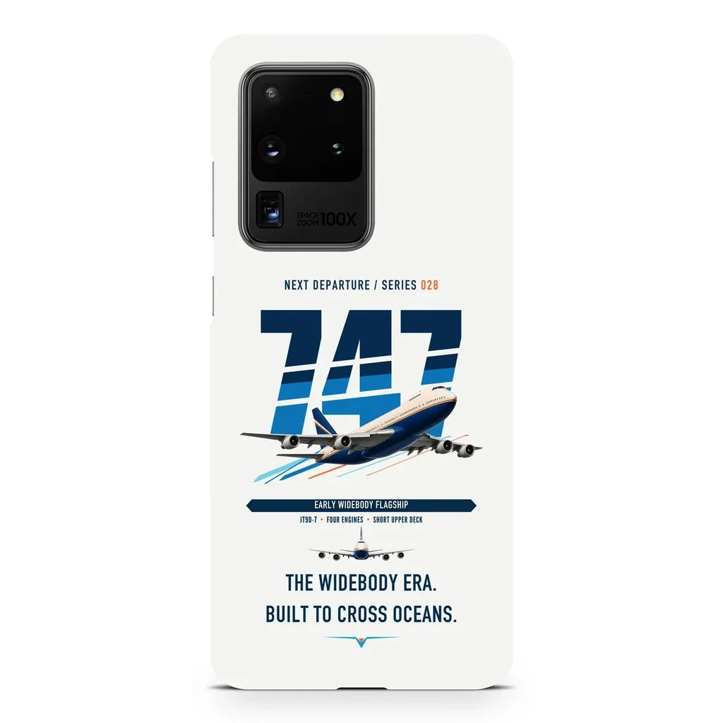 Boeing 747-200B design on samsung case - white