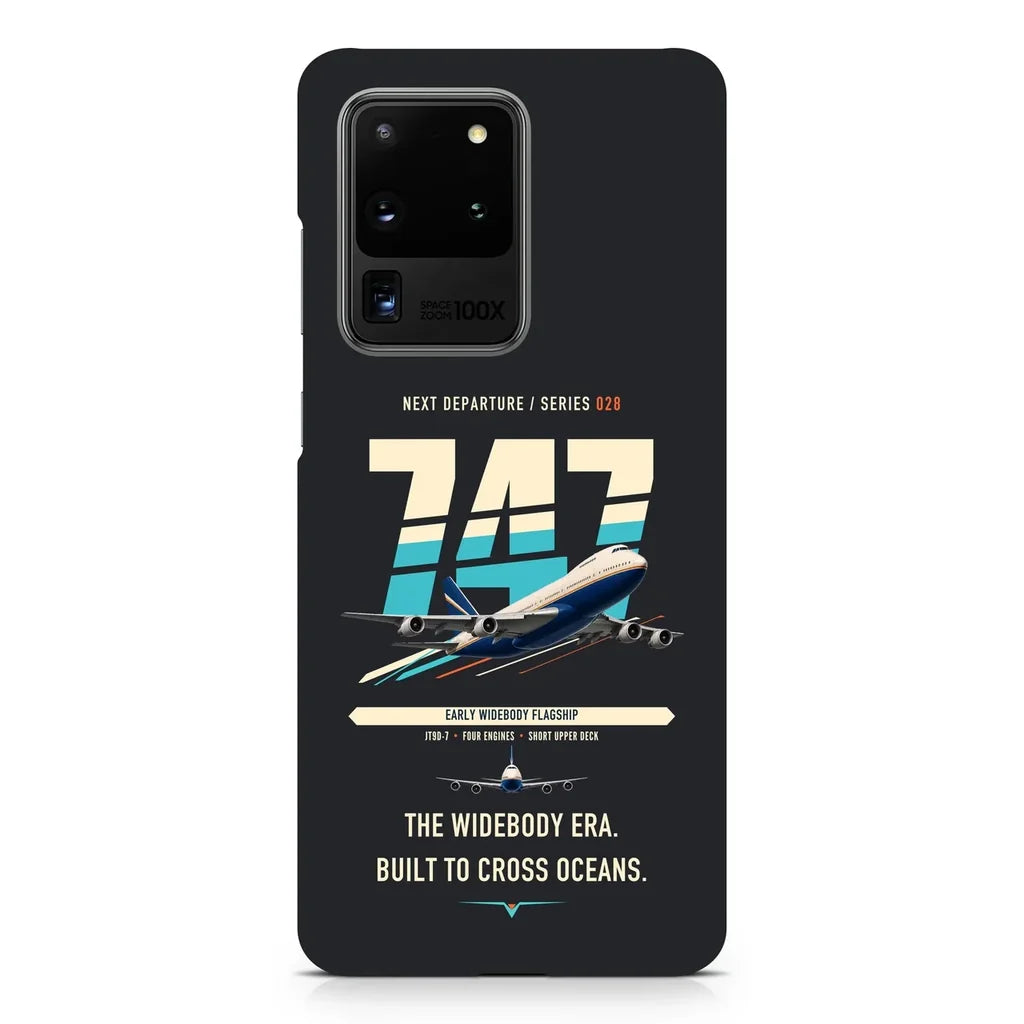 Boeing 747-200B design on samsung case - black