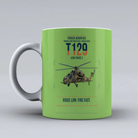 Thumbnail for Turkish Aerospace T129 ATAK Phase 2 design on light green ceramic mug, double-side print
