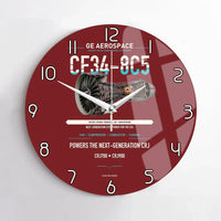 Thumbnail for CF34-8C5 design on dark red no frame wall clock