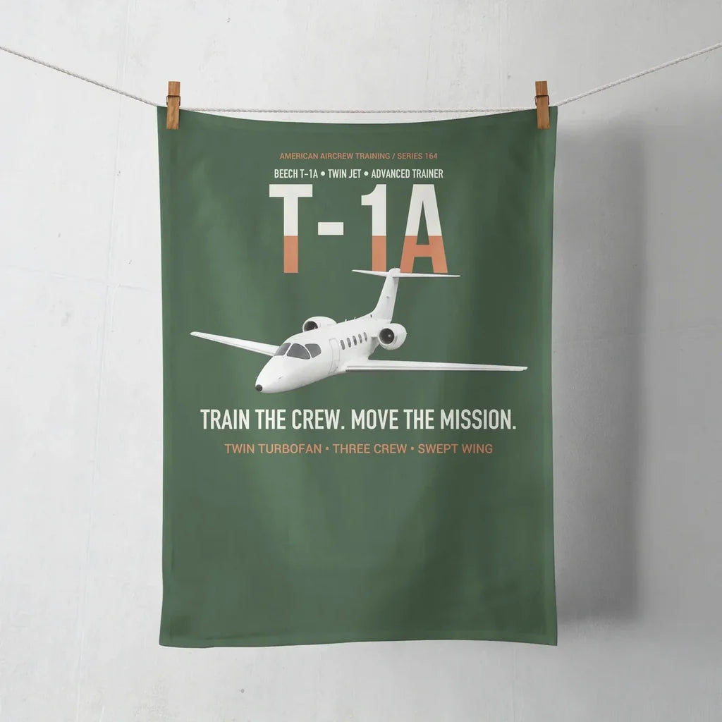 T-1A Jayhawk Advanced Jet Trainer design on dark green towel