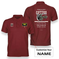 Thumbnail for GP7200 design on red polo with custom name badge