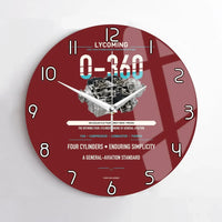 Thumbnail for O-360 design on dark red no frame wall clock