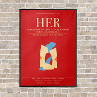 Thumbnail for Heraklion International Airport Nikos Kazantzakis HER - Canvas Framed - Red
