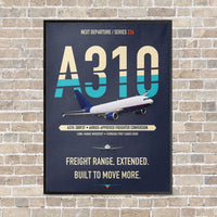 Thumbnail for Airbus A310-300P2F vertical canvas print - framed - navy blue background