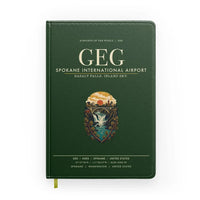 Thumbnail for Spokane International Airport (GEG) design on dark green notebook