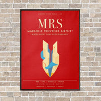 Thumbnail for Marseille Provence Airport MRS - Canvas Framed - Red