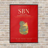 Thumbnail for South Bend International Airport SBN - Canvas Framed - Red