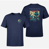 Thumbnail for VINTAGE G4462 - The Simulator's First Sweat - Double-Side T-Shirt design on navyblue double side t shirt