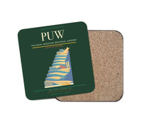 Thumbnail for Pullman–Moscow Regional Airport (PUW) design on dark green 1 piece coaster