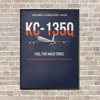 Thumbnail for KC-135Q Blackbird Tanker vertical canvas print - framed - navy blue background