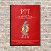 Thumbnail for Pittsburgh International Airport PIT - Canvas Framed - Red