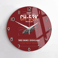 Thumbnail for Sikorsky CH-53K King Stallion design on dark red no frame wall clock