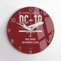 Thumbnail for McDonnell Douglas DC-10 design on dark red no frame wall clock
