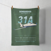 Thumbnail for Bombardier Learjet 31A design on dark green towel