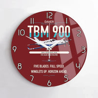 Thumbnail for Daher TBM 900 design on dark red no frame wall clock