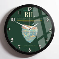 Thumbnail for Billings Logan International Airport BIL Wall-Clock Framed - Dark Green