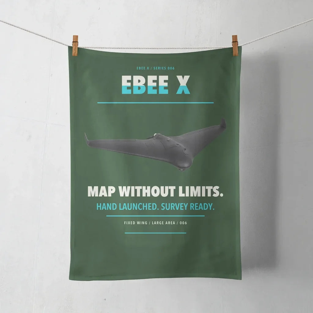 AgEagle eBee X design on dark green towel