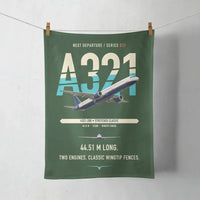 Thumbnail for Airbus A321 design on dark green towel