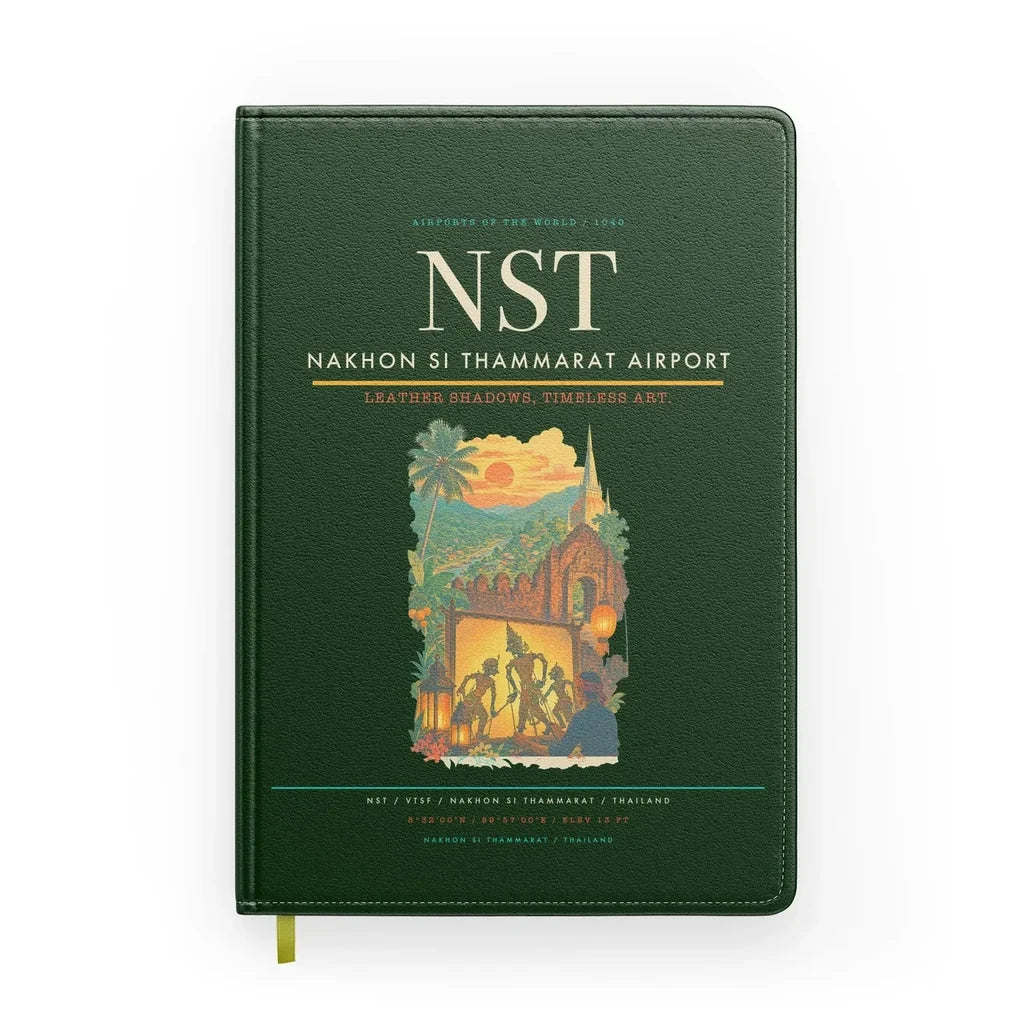 Nakhon Si Thammarat Airport (NST) design on dark green notebook