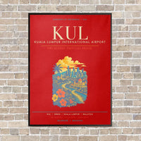 Thumbnail for Kuala Lumpur International Airport KUL - Canvas Framed - Red