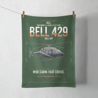Thumbnail for Bell 429 design on dark green towel