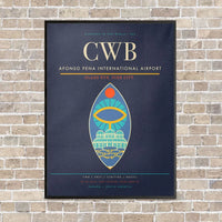 Thumbnail for Afonso Pena International Airport CWB vertical canvas print - framed - navy blue background