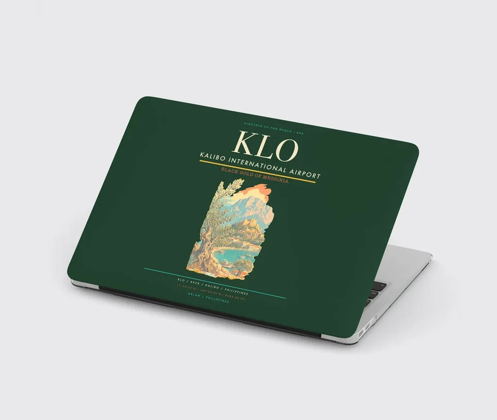 Kalibo International Airport (KLO) design on dark green MacBook case