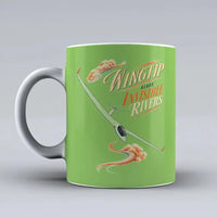 Thumbnail for 588 - Wingtip Reads Invisible Rivers - Mug design on light green signal