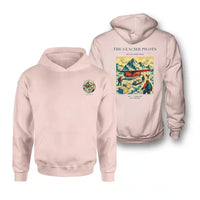 Thumbnail for VINTAGE G4028 - The Glacier Pilots - Double-Side Hoodie design on pink double side