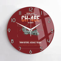 Thumbnail for Boeing Vertol CH-46E Sea Knight design on dark red no frame wall clock