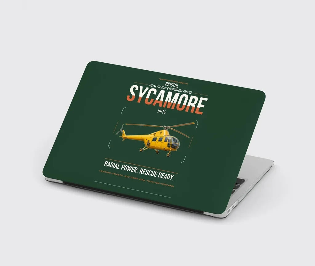 Bristol Sycamore HR14 design on dark green MacBook case