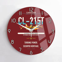 Thumbnail for Canadair CL-215T design on dark red no frame wall clock