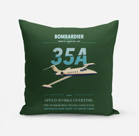 Thumbnail for Bombardier Learjet 35A design on dark green pillow