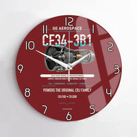 Thumbnail for CF34-3B1 design on dark red no frame wall clock