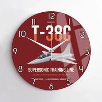 Thumbnail for T-38C Talon design on dark red no frame wall clock