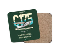 Thumbnail for Cessna 175 Skylark design on dark green 1 piece coaster