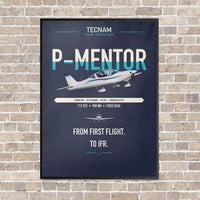 Thumbnail for Tecnam P-Mentor vertical canvas print - framed - navy blue background